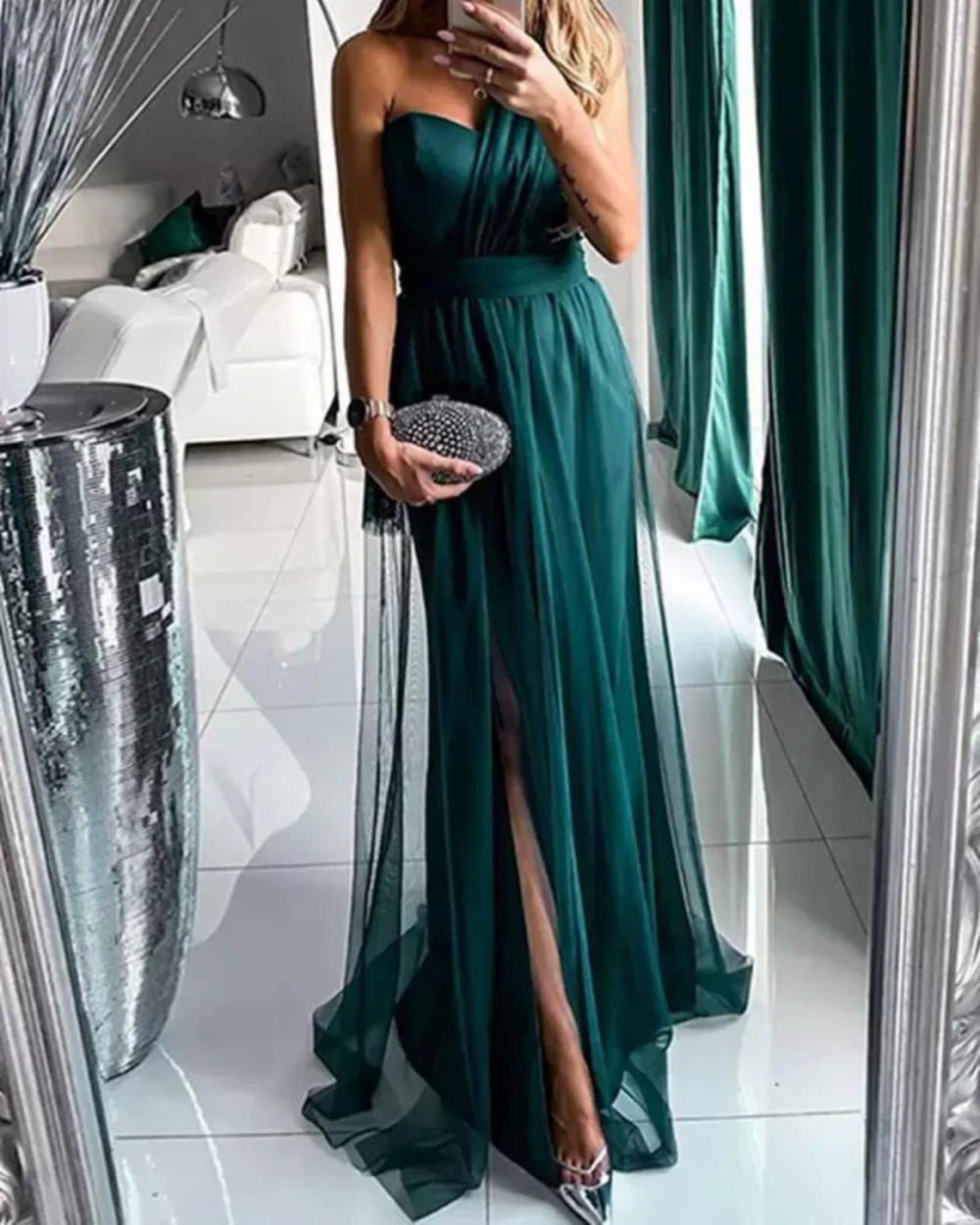ZARA Elegant Backless Spaghetti Strap Solid Maxi Evening Dress